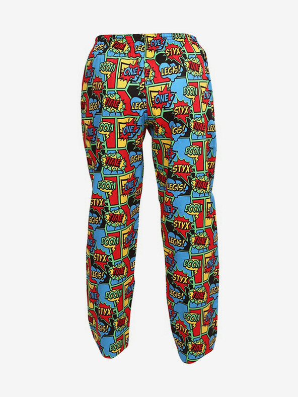 Styx Modro-červené vzorované kalhoty na spaní Styx boom