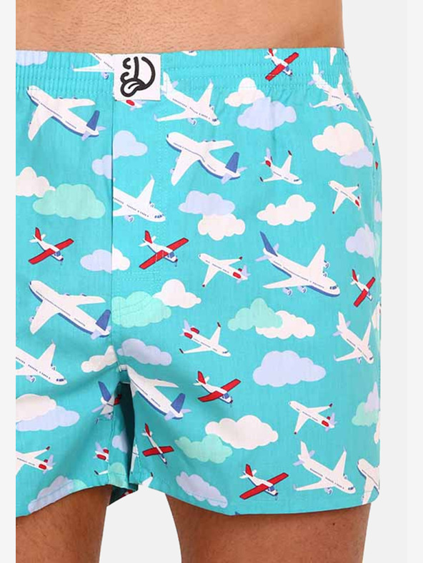 Dedoles Modré pánské veselé trenýrky Dedoles Letadla a oblaka