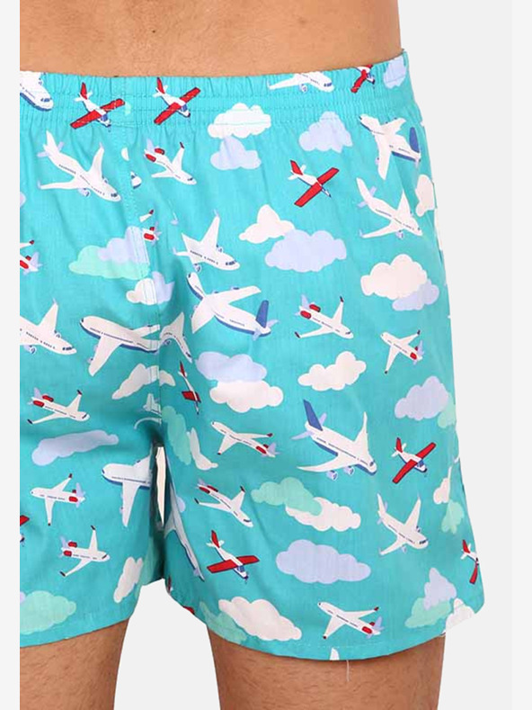 Dedoles Modré pánské veselé trenýrky Dedoles Letadla a oblaka