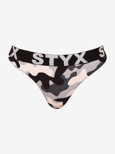 Styx Černo-šedá dámská army tanga Styx art Maskáč
