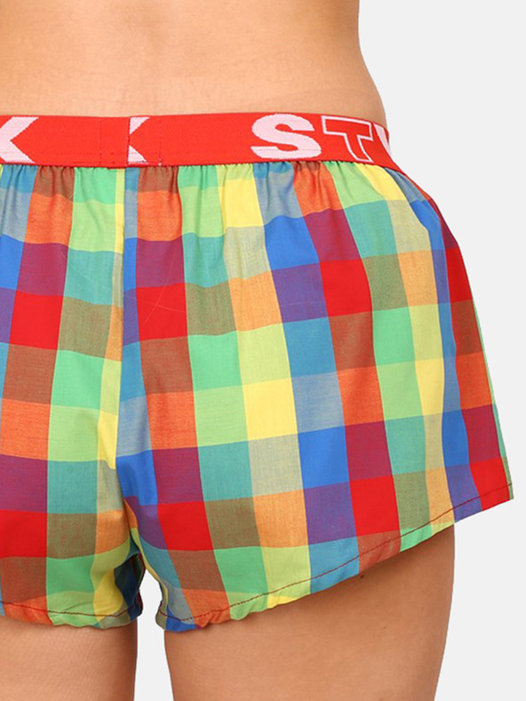 Styx Červeno-zelené dámské kostkované trenýrky na spaní Styx