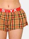 Styx Červeno-oranžové dámské kostkované trenýrky na spaní Styx