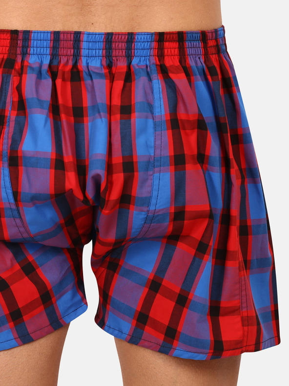 Styx Modro-červené pánské kostkované trenýrky Styx