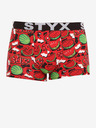 Styx Zeleno-červené pánské vzorované boxerky Styx art Melouny