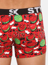 Styx Zeleno-červené pánské vzorované boxerky Styx art Melouny