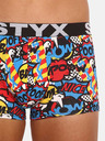 Styx Modro-červené pánské vzorované boxerky Styx art Poof