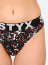 Styx Černá vzorovaná dámská tanga Styx art Jáchym