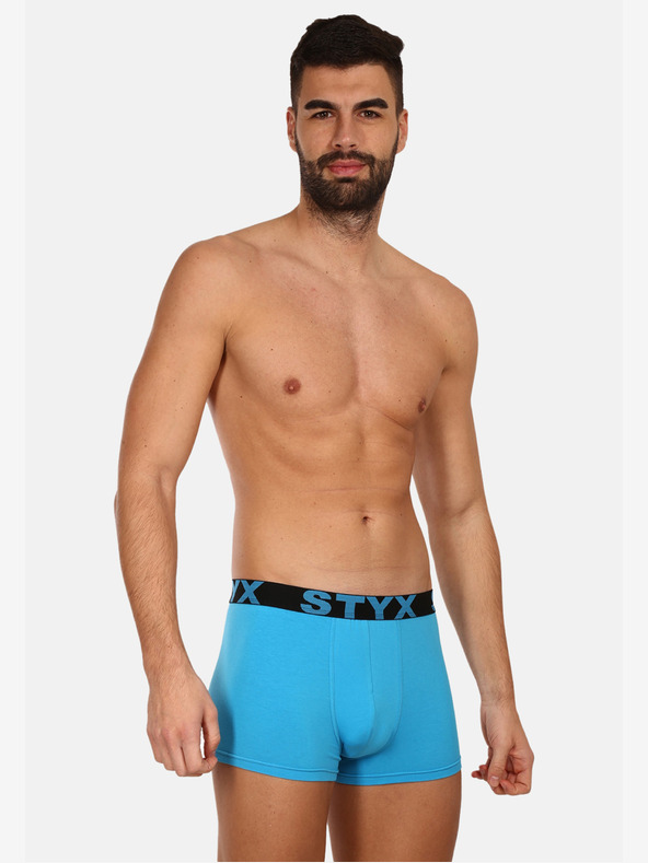 Styx Pánské boxerky Styx sportovní guma světle modré