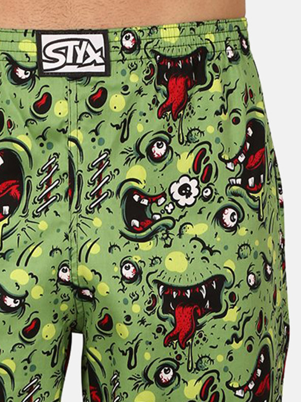 Styx Zelený pánský vzorovaný spodní díl pyžama Styx