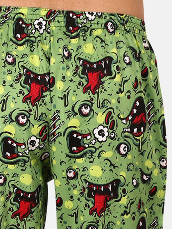 Styx Zelený pánský vzorovaný spodní díl pyžama Styx