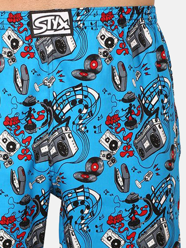 Styx Modrý pánský vzorovaný spodní díl pyžama Styx