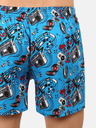 Styx Modré pánské vzorované trenýrky Styx premium art Hudba