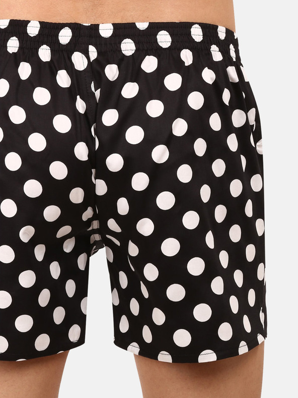 Styx Černé pánské trenýrky Styx premium art Puntíky