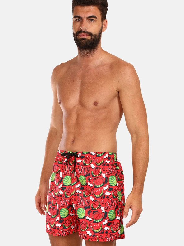 Styx Červené pánské vzorované plavky Styx Melouny