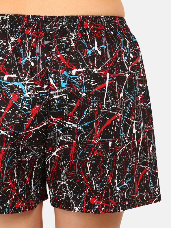 Styx Červeno-černé dámské vzorované trenýrky na spaní Styx Jáchym