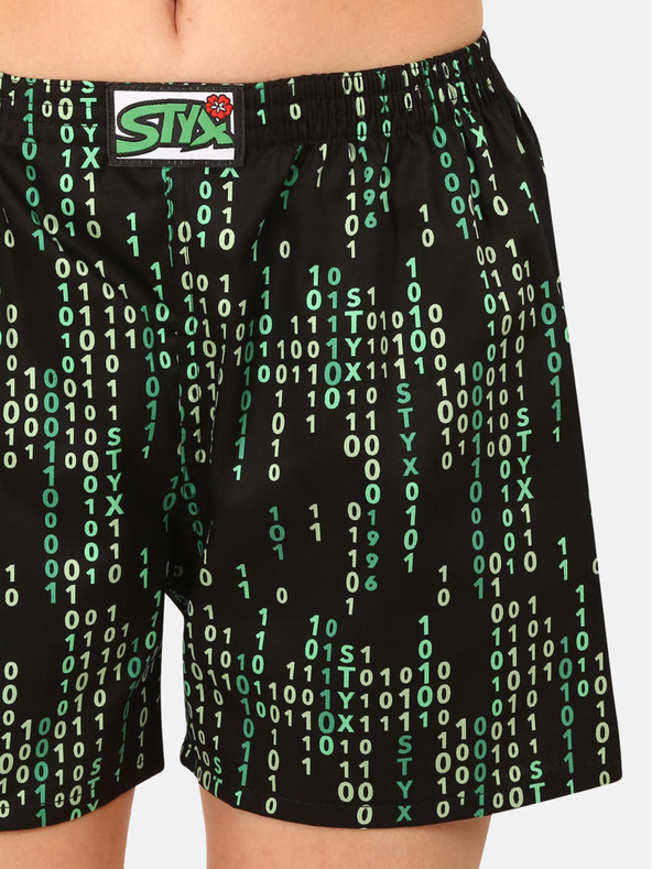 Styx Zeleno-černé dámské vzorované trenýrky na spaní Styx Kód
