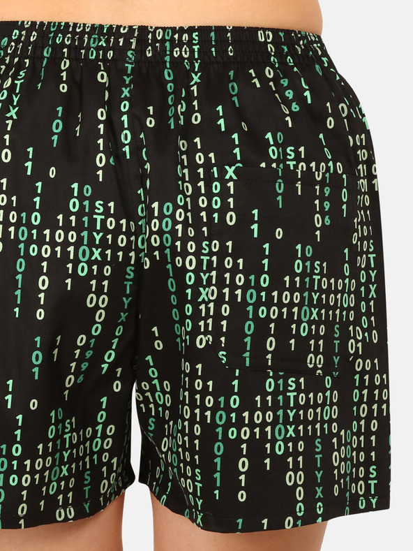 Styx Zeleno-černé dámské vzorované trenýrky na spaní Styx Kód