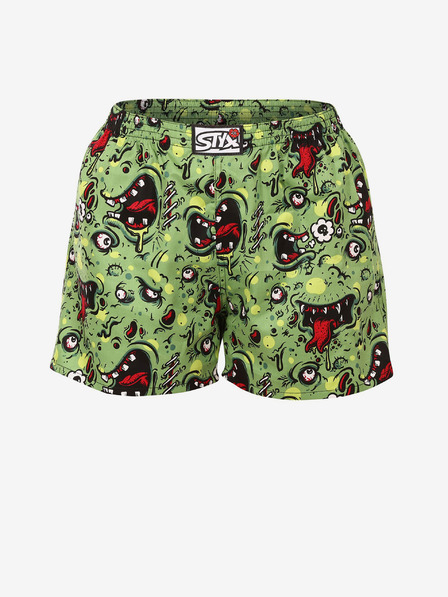 Styx Zelené dámské vzorované trenýrky na spaní Styx zombie