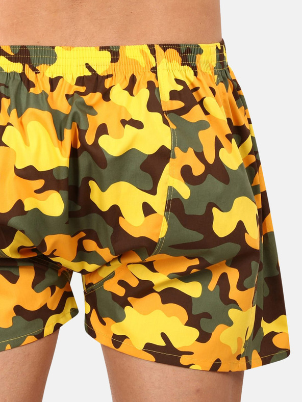 Styx Sada tří pánských vzorovaných trenýrek v modré, žluté a černé barvě Styx