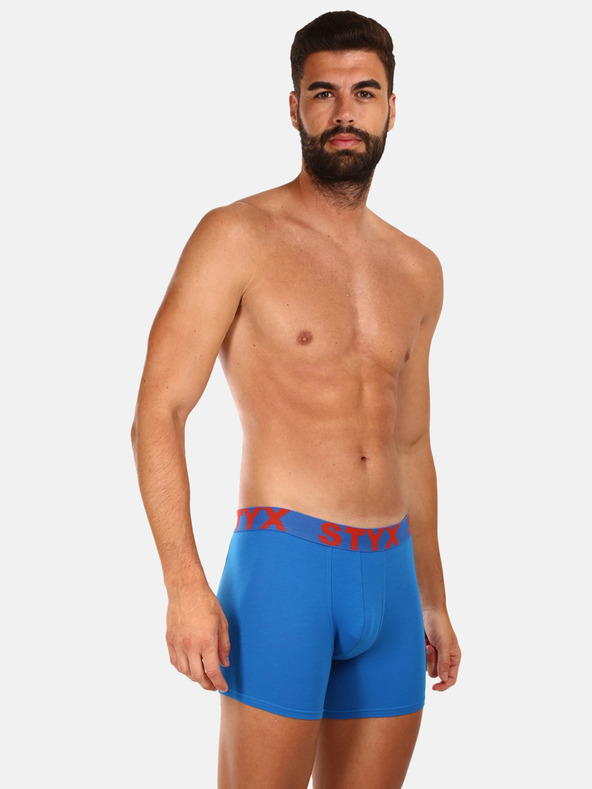 Styx Sada tří pánských boxerek v modré barvě Styx