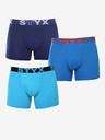 Styx Sada tří pánských boxerek v modré barvě Styx