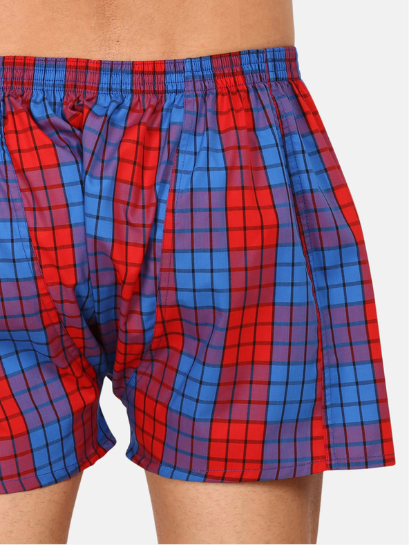 Styx Červeno-modré pánské kostkované trenýrky Styx