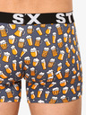 Styx Šedé pánské vzorované boxerky Styx Pivo