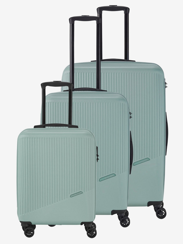 Travelite Sada tří cestovních kufrů ve světle zelené barvě Travelite Bali S,M,L Mint