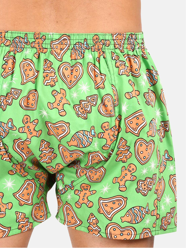 Styx Světle zelené pánské vánoční trenýrky Styx Vánoce perníčky