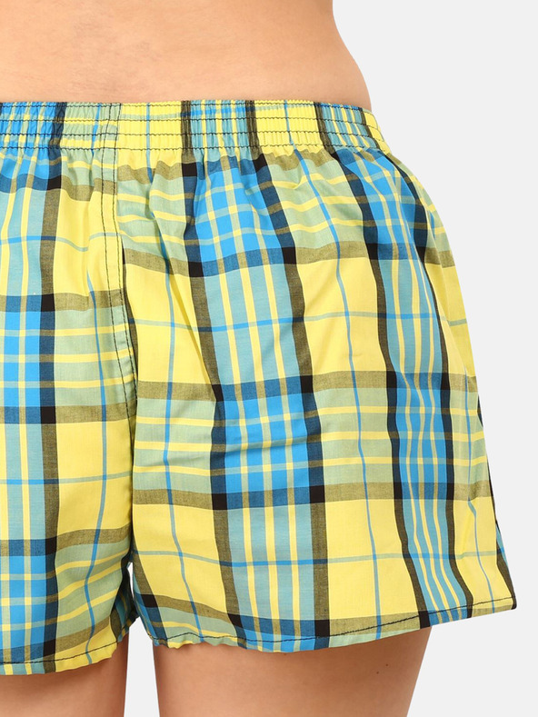 Styx Modro-žluté dámské kostkované trenýrky Styx