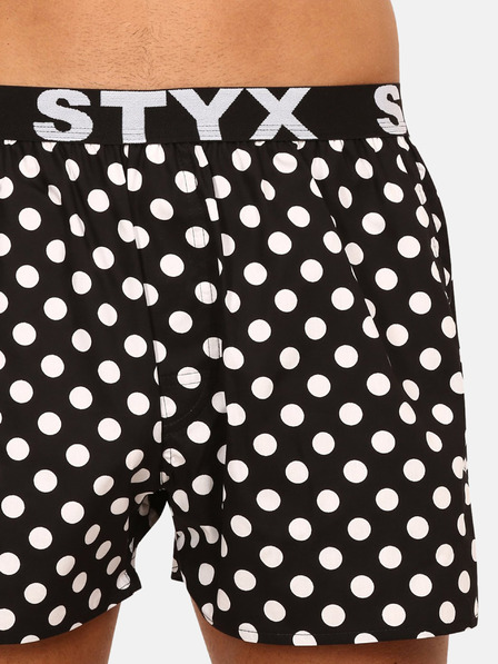 Styx Bílo-černé pánské puntíkované trenýrky Styx Puntíky