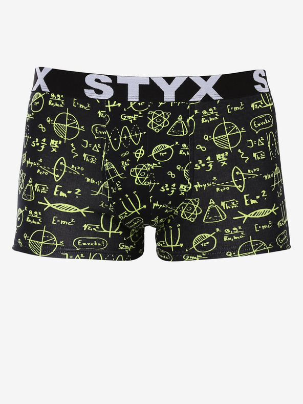 Styx Žluto-černé pánské boxerky Styx Fyzika