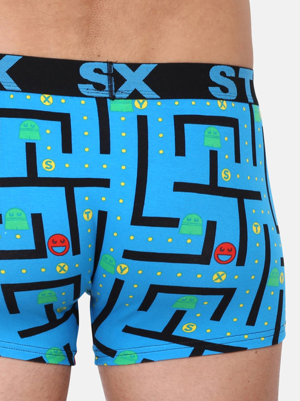 Styx Modré pánské vzorované boxerky Styx Hra