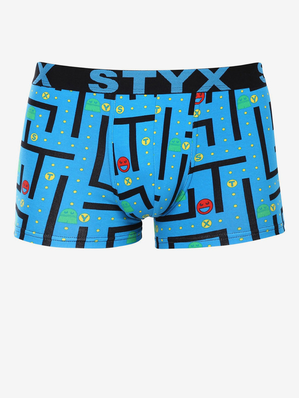 Styx Modré pánské vzorované boxerky Styx Hra