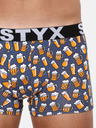 Styx Šedé pánské vzorované boxerky Styx Pivo