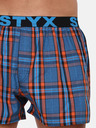 Styx Oranžovo-modré pánské kostkované trenýrky Styx