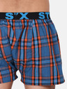 Styx Oranžovo-modré pánské kostkované trenýrky Styx