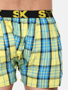 Styx Modro-žluté pánské kostkované trenýrky Styx