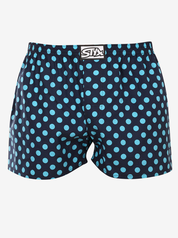 Styx Tmavě modré pánské puntíkované trenýrky Styx