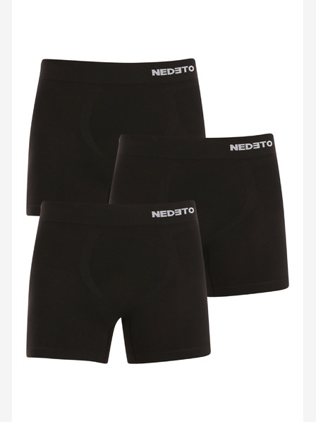 Nedeto Sada třípánských bezešných boxerek v černé barvě Nedeto
