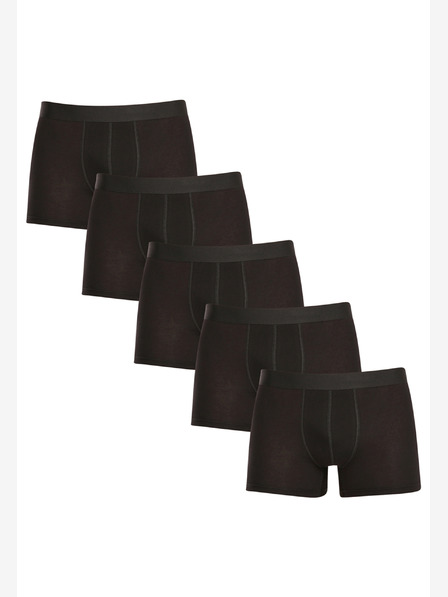 Nedeto Sada pěti pánských plus size boxerek v černé barvě Nedeto