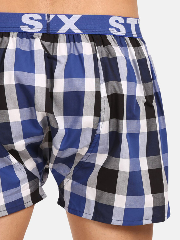 Styx Modro-černé pánské kostkované trenýrky Styx