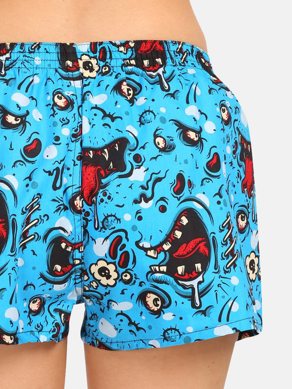 Styx Modré dámské vzorované trenýrky Styx art Zombie