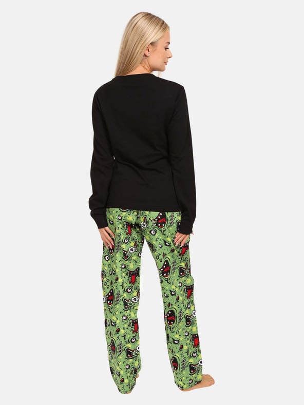 Styx Černo-zelené dámské pyžamo Styx Zombie