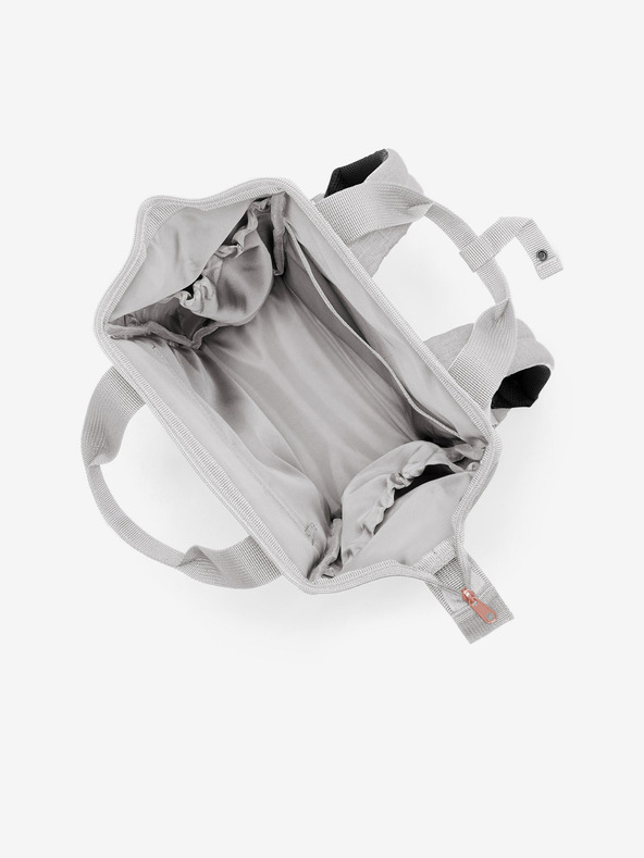 Reisenthel Světle šedý žíhaný batoh a taška 2v1 Reisenthel Allrounder R Twist Sky rose