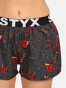 Styx Červeno-šedé dámské vzorované trenýrky na spaní Styx Drápy