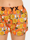 Styx Oranžové dámské vzorované trenýrky na spaní Styx Včelky