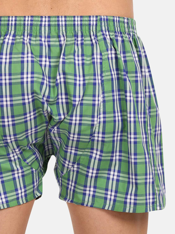 Styx Zelené pánské kostkované trenýrky Styx