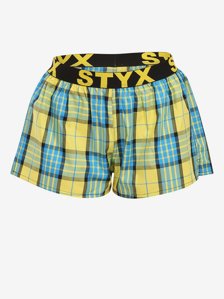 Styx Žluté dámské kostkované trenýrky Styx