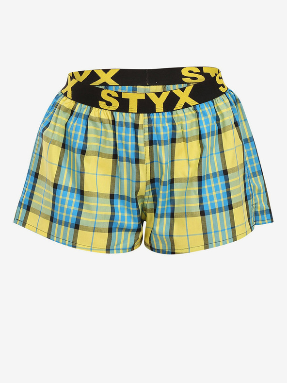 Styx Žluté dámské kostkované trenýrky Styx